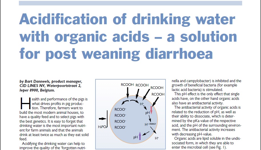 Acidification of drinking water